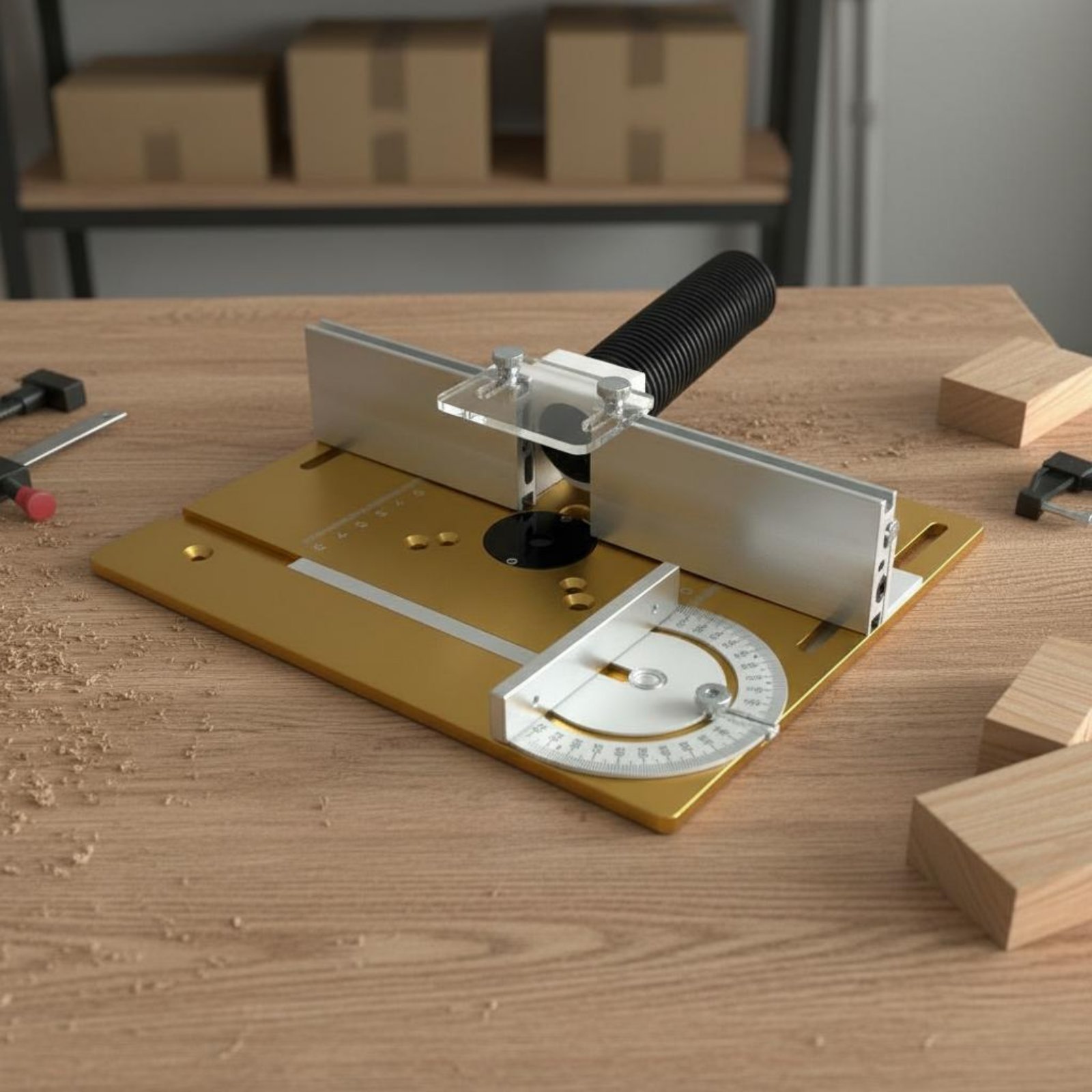 Router Table Insert - โต๊ะเราเตอร์สำหรับงานช่างไม้ พร้อมเกจวัดมุม แผ่นอะลูมิเนียมสำหรับใส่โต๊ะเราเตอร์ แผ่นพลิกสำหรับเครื่องแกะสลัก สำหรับใช้ในโรงงาน