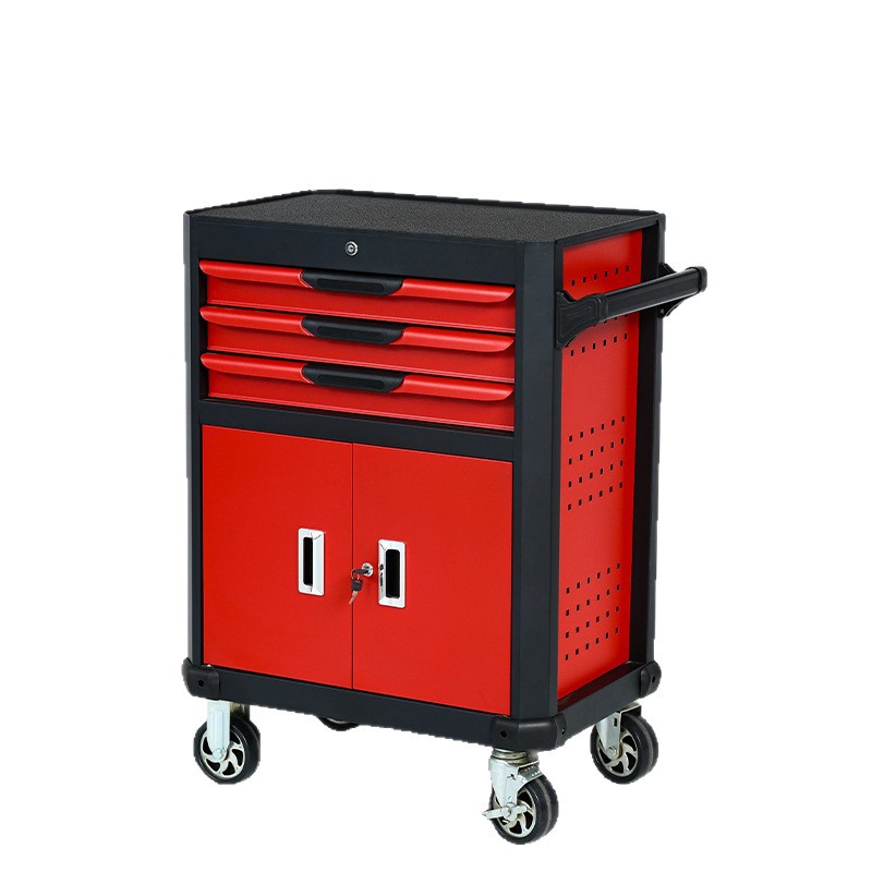 Workshop Tools Cabinet - รถเข็นเครื่องมือแบบหลายลิ้นชักสำหรับงานหนัก พร้อมตู้เก็บของแบบล็อคได้ สำหรับซ่อมรถยนต์ อู่ซ่อมรถ รถเข็นเก็บอะไหล่เคลื่อนที่