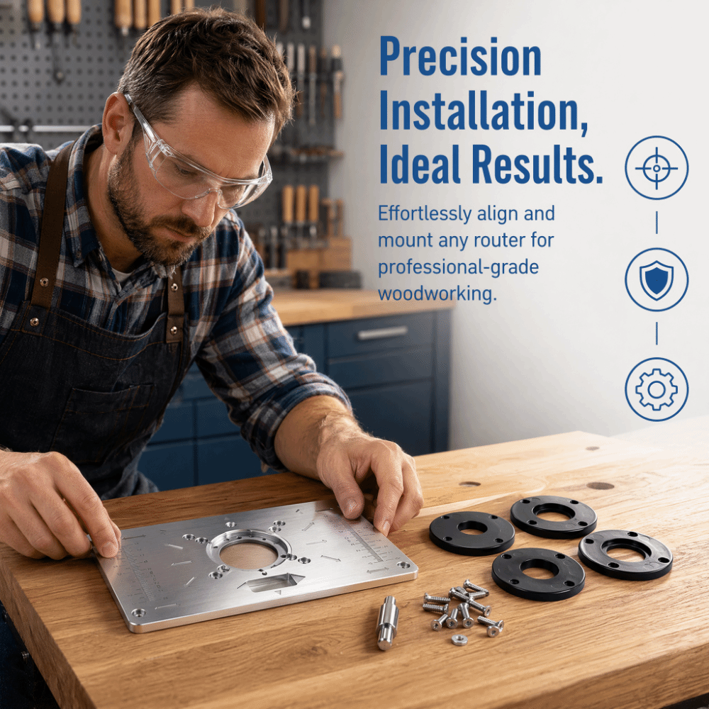 แผ่นแทรกโต๊ะเราเตอร์อะลูมิเนีย - Router Table Insert บทวิจารณ์และราคา